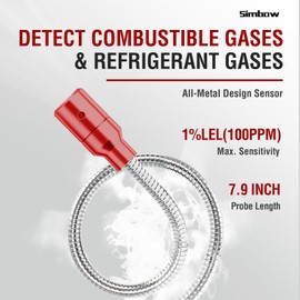 Refrigerant & Combustible Gas Leak Detector, PPM Freon Leak Detector with Loud Alarm, Natural Gas Detector Rechargeable Gas Sniffer for R134A R410A Propane Methane