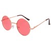 OWL Round Retro Vintage Circle Style Sunglasses Red Lens Metal