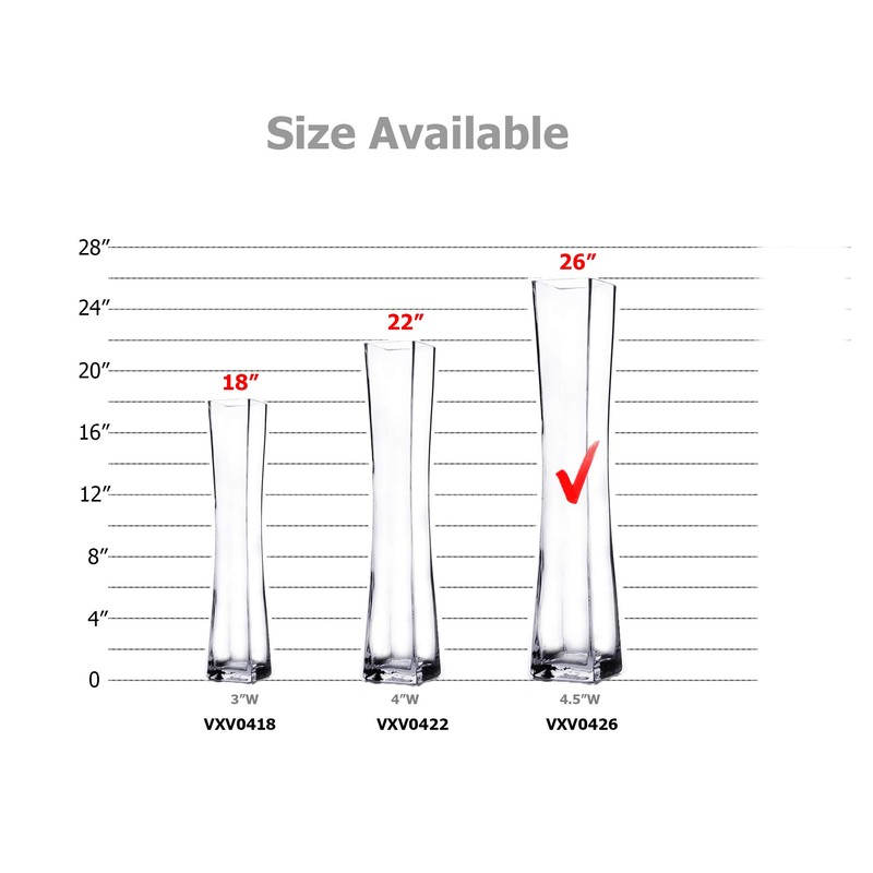 WGV Tall Masterpiece Glass Vase, 4.5" W x 25.6" H,