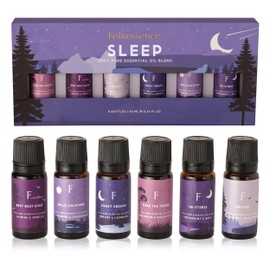 Folkulture Sleep Essential Oils Set | Set of 6 Pure Essential Oils for Diffusers for Home | Essential Oil Blend or Oil Diffuser Essential Oils | Lavender, Rosemary & Peppermint