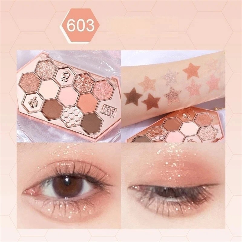 YAYAMIYA Cute Honeycomb 12 Color Makeup Palette, Eye Shadow Palette,