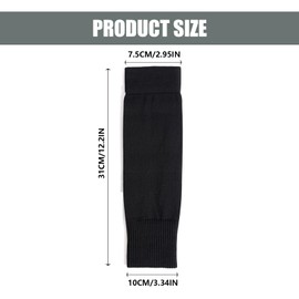 2 Pairs Football Sock Sleeves, Soccer Shin Guards Sleeves, Team Leg Sock Sleeve Cut Football Socks for Football Games Beginner (Black Kids)