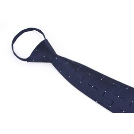 Corbata con cierre preatada para hombre, diseño de rayas, para negocios, boda, diseño de rayas, Azul marino, Talla única
