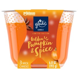 Glade Golden Pumpkin & Spice 3-Wick Candle, 6.8 Oz