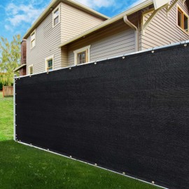 ShadeMart 6' x 9' Fence Privacy Screen Black Heavy Duty 170 GSM Fencing Mesh Shade Net with Grommets & Zip Ties, 90% Blockage Fence Screen for Balcony Yard Outdoor Garden Pool (We Customize Size)