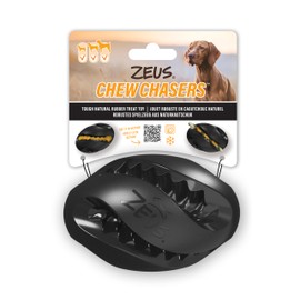 Zeus Chew Chasers Treat Rugby Ball Black 12.5cm