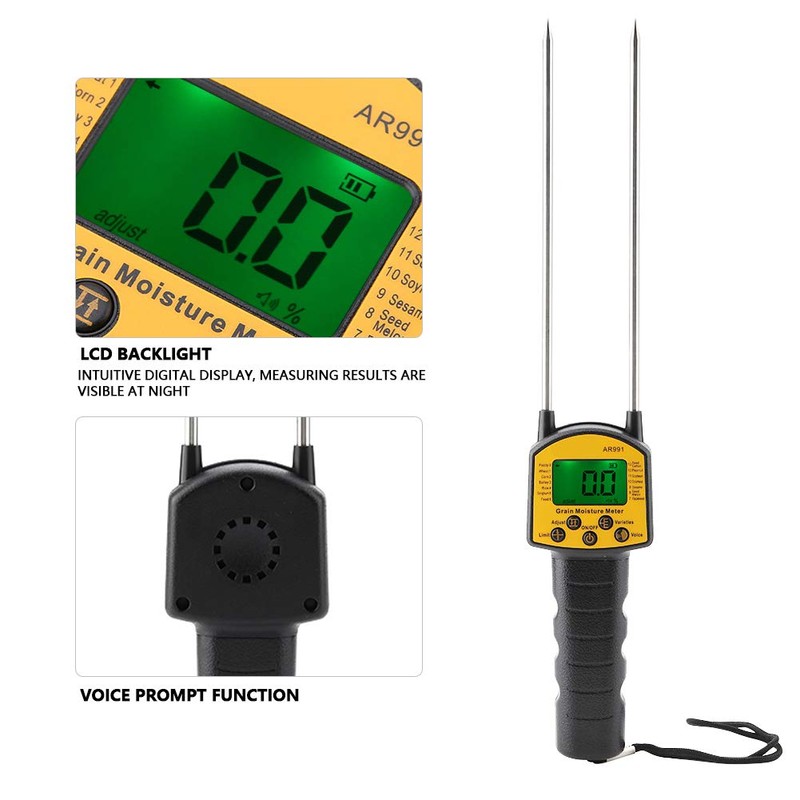 Portable Hay Meter, Digital LCD Meter for Wheat Corn Rice