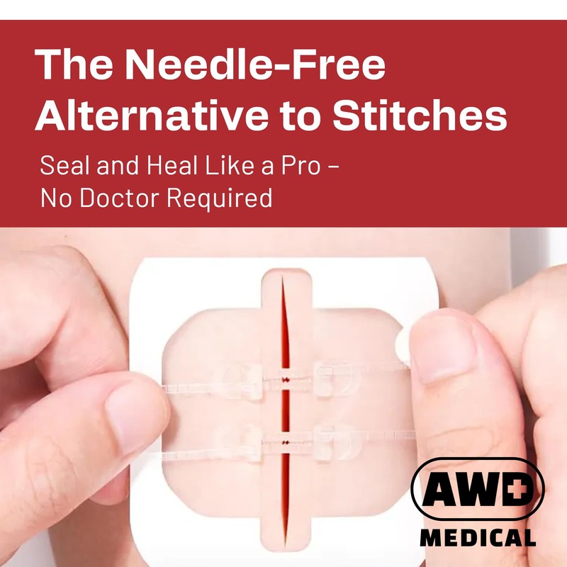 AWD Zip Stitch Wound Closure Strips - 2 Zipstitch Devices,
