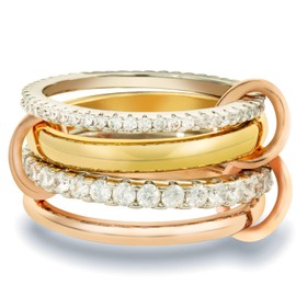 Bopiu Gold Stackable Rings for Women Non Tarnish, Dainty Stackable CZ Cubic Zirconia 18k Gold Plated Rings, Gold Knuckle Women Rings Set (Gold, 9)