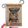Dog Miniature Schnauzer Happiness Burlap Garden Flag Set with Stand