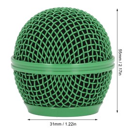 Mesh Grill for SM58 Microphones, Stainless Steel Microphone Head Replace, Mic Grille Replacement for SM58S SM58LC BETA58 BETA58A SA M30 SV100 UT2 PGX24 SLX4 (Green)