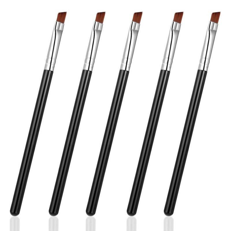 WLLHYF 5Pcs Angled Eyeliner Brush, Fine Slanted Flat Angle Eye