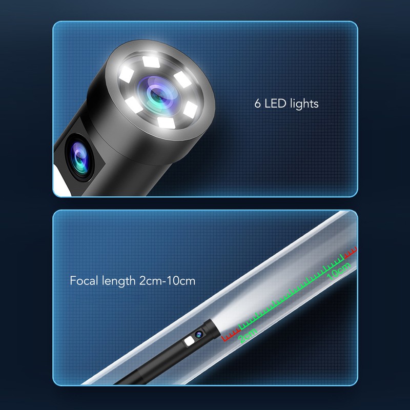 Endoscope Camera IP67 Waterproof Industrial Borescope Inspection Snake Cam for
