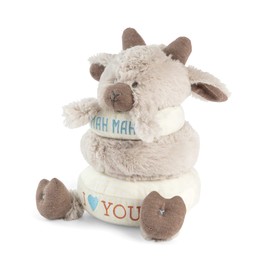 DEMDACO Mah Mah Goat Brown 9 Inch Polyester Soft Stackable Rings Plush Stuffed Animal