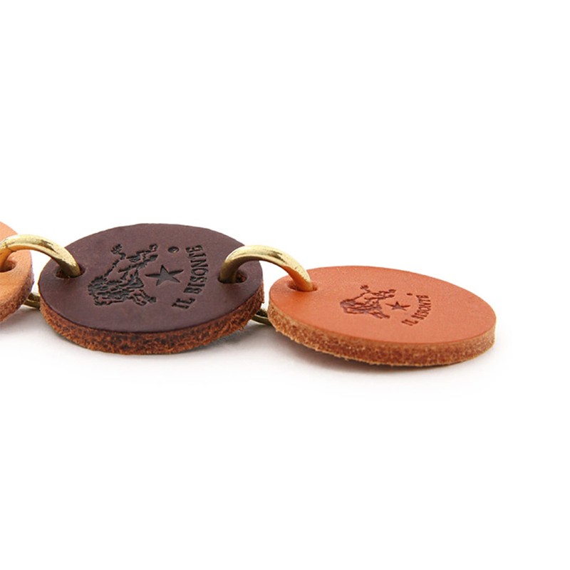 IL BISONTE Key Chain, Key Ring, Leather, Genuine Leather, Cowhide