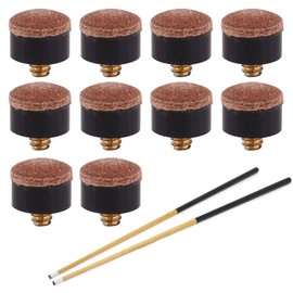 NOPKESV Pack of 10 Billiard Cue Tips Replacement Kit, Pool Cue Tips Replacement Tips, Billiard Cue Accessory Set for Billiard Sticks Snooker Pool Cues (13 mm)