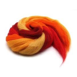 Felt Wool/Merino Wool Blend 100 g in Yellow/Red