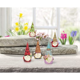 Enesco Jim Shore Heartwood Creek Gnome Holding a Cardinal Figurine, 4.72 Inch, Multicolor