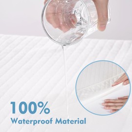 Pacok Waterproof Bed Pads with Tucks, Washable Beds Protector for Adults with Incontinence, Slip Resistant Bed Wetting Sheets Suitable for Single Size Beds 90x85 cm(1Pack, White)