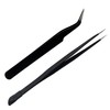 2 PCS Nail Art Tweezers, Straight and Curved Tip Picker