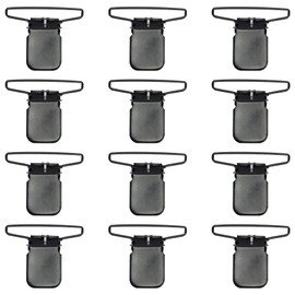 MELOTOUGH Suspender Clip Black Plated Heavy Duty Suspender Clip with Plastic Gripping Teeth (Black, 12)…