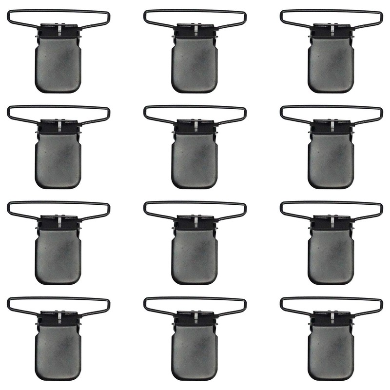 MELOTOUGH Suspender Clip Black Plated Heavy Duty Suspender Clip with