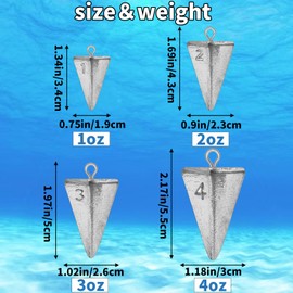 Fishing Weights Pyramid Sinkers Kit Bullet Fishing Weights Sinkers 1oz 2oz 3oz 4oz (4oz - 5pcs)
