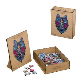 Philos 9020 Artifact Wooden Puzzle Wolf, 206 Pieces, in Wooden Box