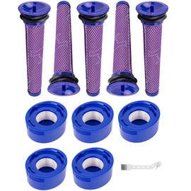 BlueStars Ultra-Durable 965661-01 Pre-Filter and 967478-01 HEPA Post-Filter Replacement Kit for Dyson V7 V8 Animal Absolute V8 Motorhead V7 Trigger - Replace part 965661-01 967478-01 - Pack of 5