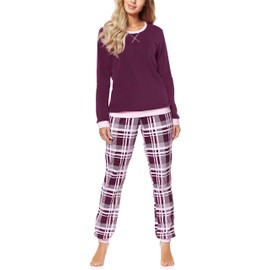 Merry Style MS10-168 Women’s Pyjamas - Wine Checked, size: l