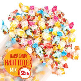 Arcor Fruit Filled Hard Candy | 2 Pound Bulk Bag | Assorted Fruit Flavors | Individually Wrapped Bon Bons Candy for Office and Parties | Orange, Cherry, Lemon, Strawberry, Pineapple