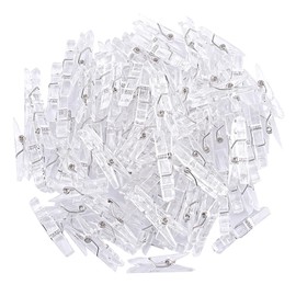 100 Pcs Mini Clear Photo Clips, Mini Clothespins Clip, Clothes Line Clips, Mini Transparent Plastic Clips