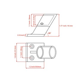 SHENGHUI 2Pcs 7/8 inch (22.8mm) 60 Degree Front Hand Rail Fitting Stainless Steel 316 Boat Yacht Grab Rail Mount Bracket Suitable for 7/8 inch Tube Pipe with Screws and L Shape Hex Key