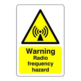 Safety First Display LTD Warning radio frequency hazard sign - 1.2mm Rigid plastic for indoor/outdoor usage (200mm x 150mm) Viewing Distance within 5m.