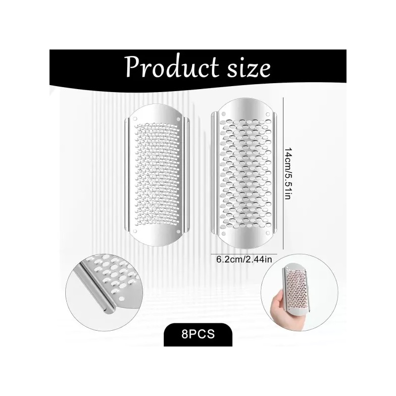 8 PCS 풋 파일 발용 칼러스 리무버 스테인리스 스틸 교체