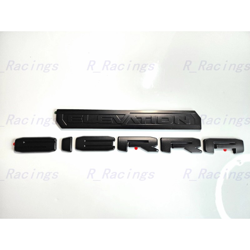 GMC Overlay 4PCS Matte black Door Rear Sierra Elevation Emblem