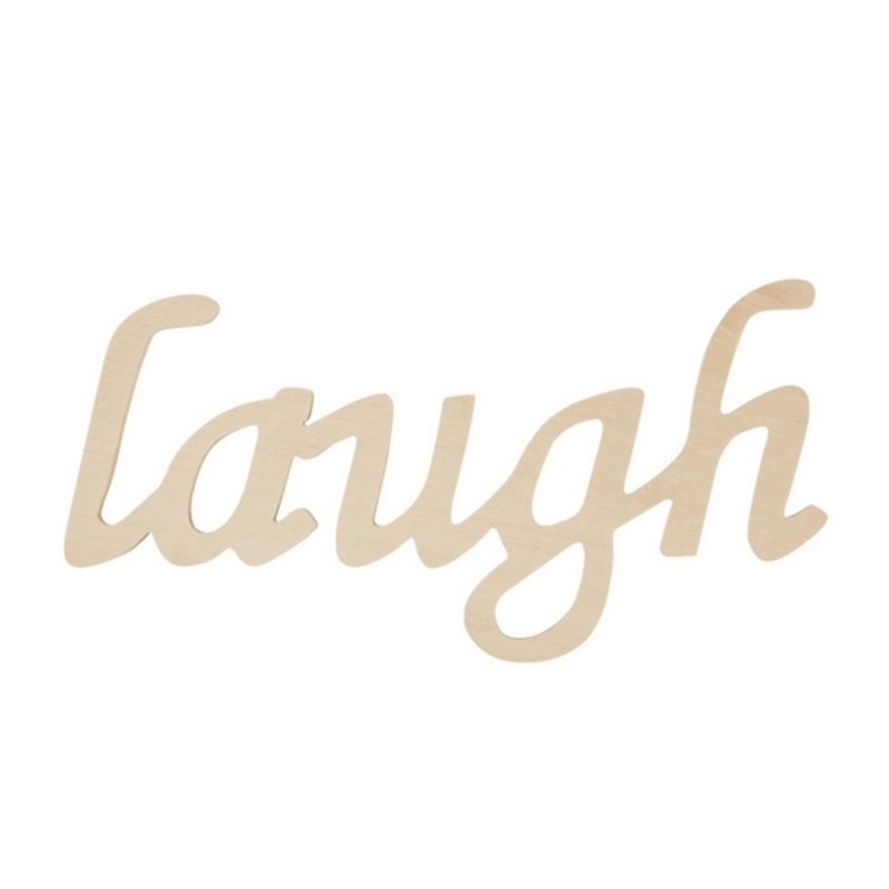 Darice, Laugh 9110-19 Wood Script Word, Natural