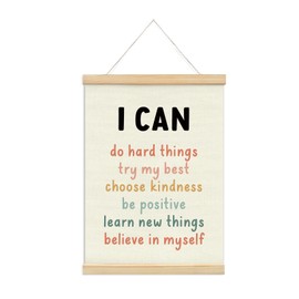 KDHTY Positive Affirmations Classroom Wall Decor,Positive Affirmations Wall Decor,Motivational Posters,Kids Affirmation Wall Sign for Classroom Decoration,12x16 Inches