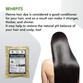 Shagun Gold 100% Pure & Natural Black Henna Powder Hair Color for Hair Coloring & Scalp Conditioning - No Ammonia or Ppd, 100 g