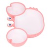 Crab Suction Plate with Suction Cup Base Silicone Divided Plate