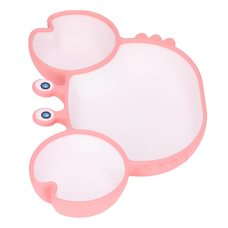 Crab Suction Plate with Suction Cup Base Silicone Divided Plate