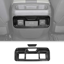 JWWY Rear Air Conditioning HVAC Climate Control Vent Panel Air Outlet Panel Cover Trim Fit for 2022-2024+Chevy Silverado GMC Sierra Interior Accessories Black Wood