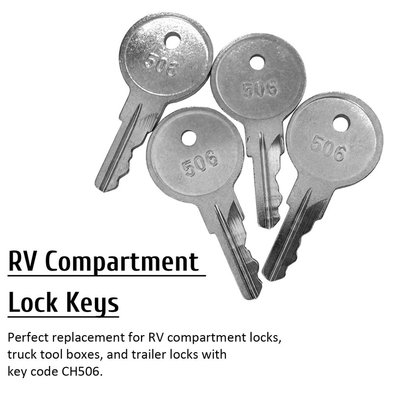4Pcs CH506 Replacement Keys for Truck Tool Box,Universal Keys Compatible