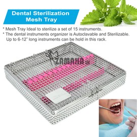 ZAMAHA UK Mesh Autoclave Sterilization Cassette Tray Box Premium Design for Dental, Instruments Organizer for 15 Pieces