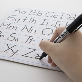 BAZIC Dry Erase Lap Board 9"x12" & Marker, Double Sided Primary Ruled & Blank, Small Portable Whiteboards for Kids Student Teacher School, 24-Pack