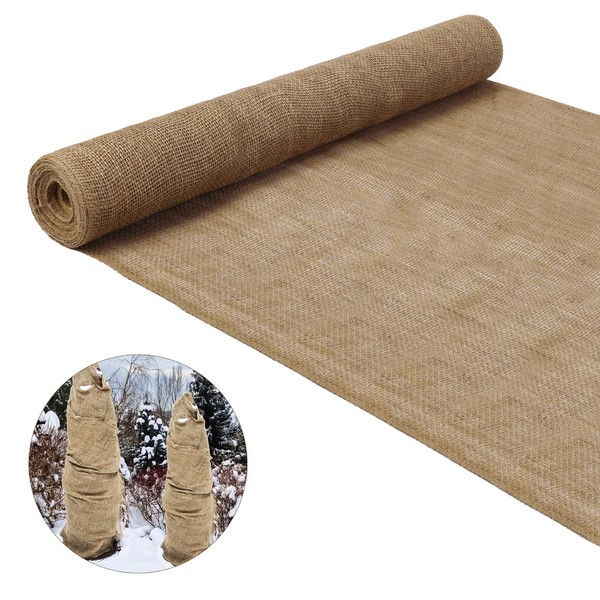 Wukfuiui 40" x24 Feet Burlap Plant Cover Multipurpose Garden Burlap