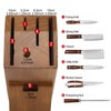 6 Slots Kitchen Knife Holder for Countertop, Brown Kitchen Knife