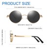 GLCLRS Polarized Steampunk Sunglasses, UV Protection, Metal Frame, Outdoor Circle