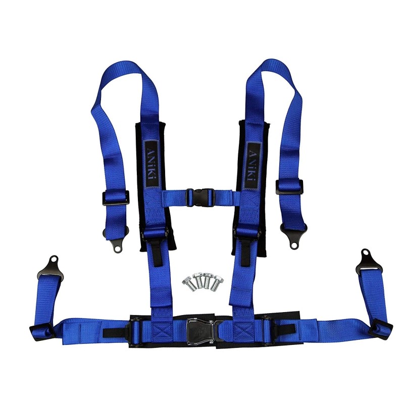 ANIKI BLUE 4 POINT AIRCRAFT BUCKLE RACING SEAT BELT HARNESS