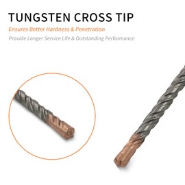 Meccion Meccion SDS Plus Hammerbohrer 28mm x 350mm, Professionell Betonbohrer mit 4 Hartmetall Schneiden, Ideal zum Bohren in Stein, Beton, Naturstein, Ziegelmauer